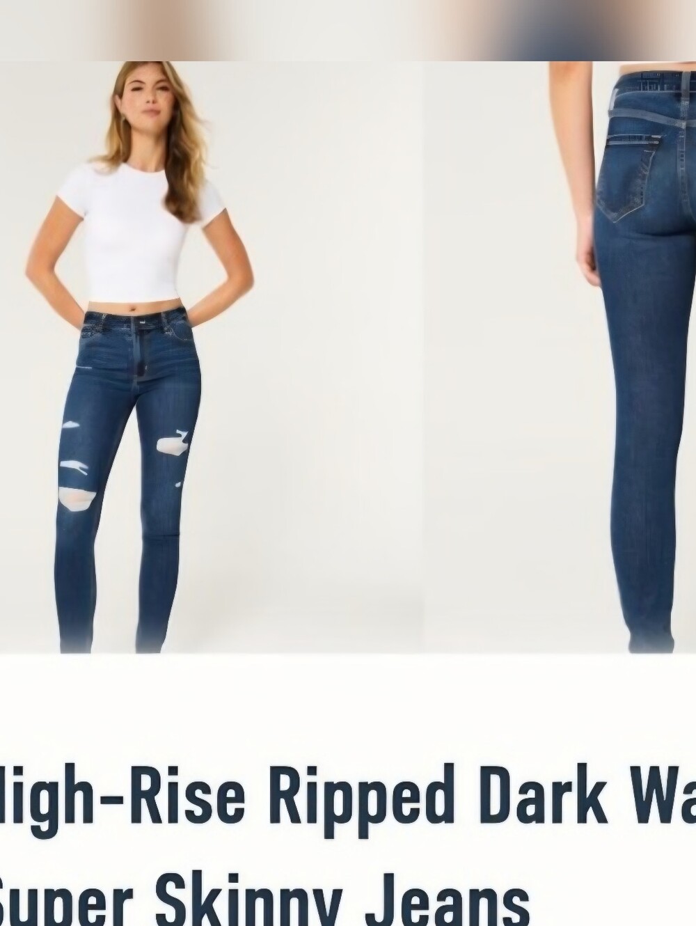 Hollister Soft Stretch Ultra High-Rise Super Skinny Jeans 3R Ripped 26x29